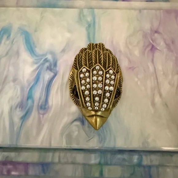 💜🩵RARE FIND!!! Kurt Geiger London Party Eagle Clutch With Removable Chain NWT 🩵💜 - Picture 5 of 12